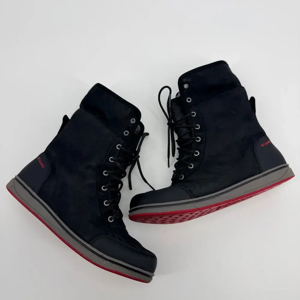 Columbia Omni Tech Heat Snow Winter Waterproof Boots Black Lace Up Insulated 6
